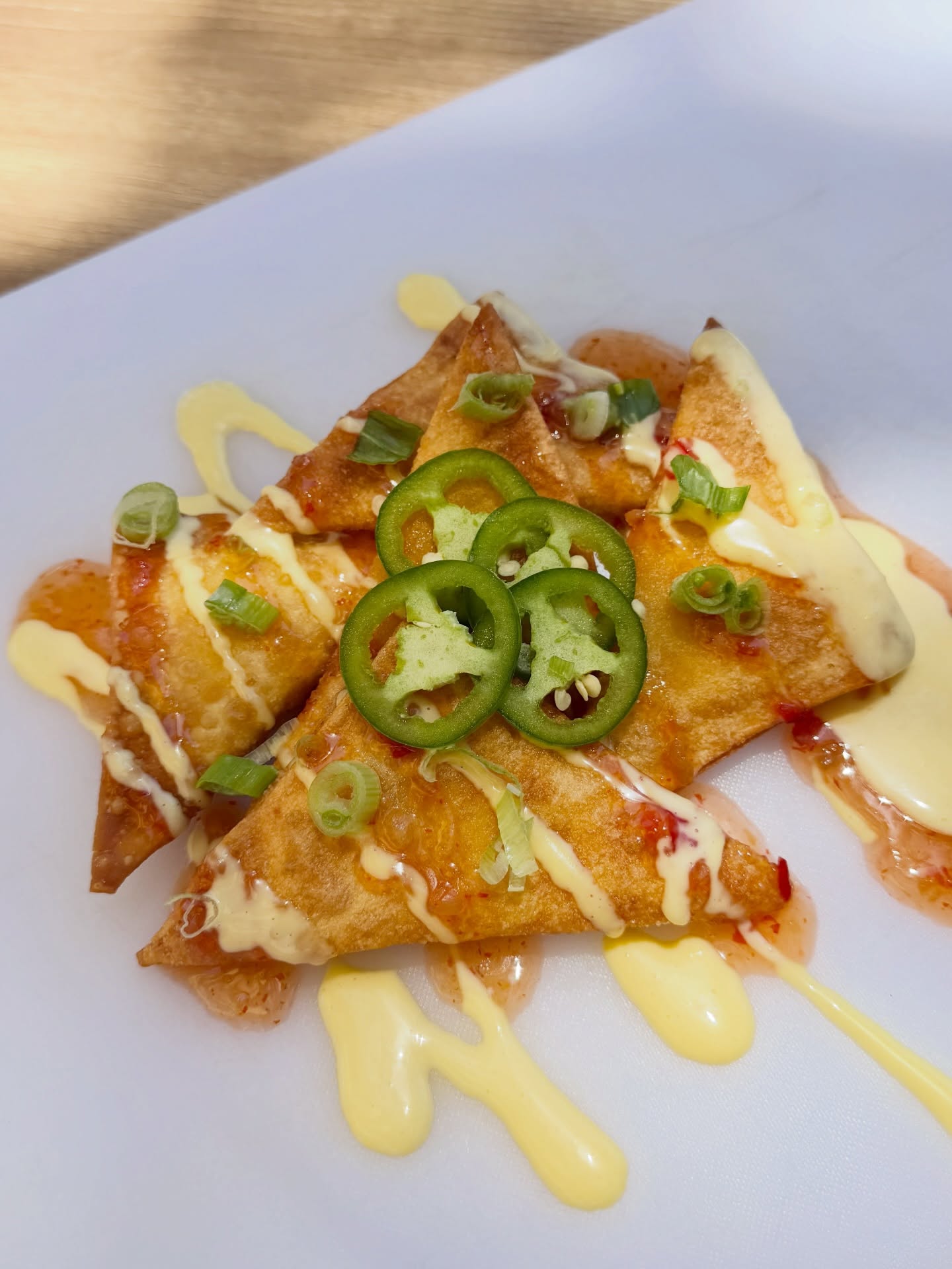 Crispy five-spice tofu with jalapeño and sauce
